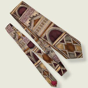 Vintage 100% Silk Hand Sewn Cathedral Tie